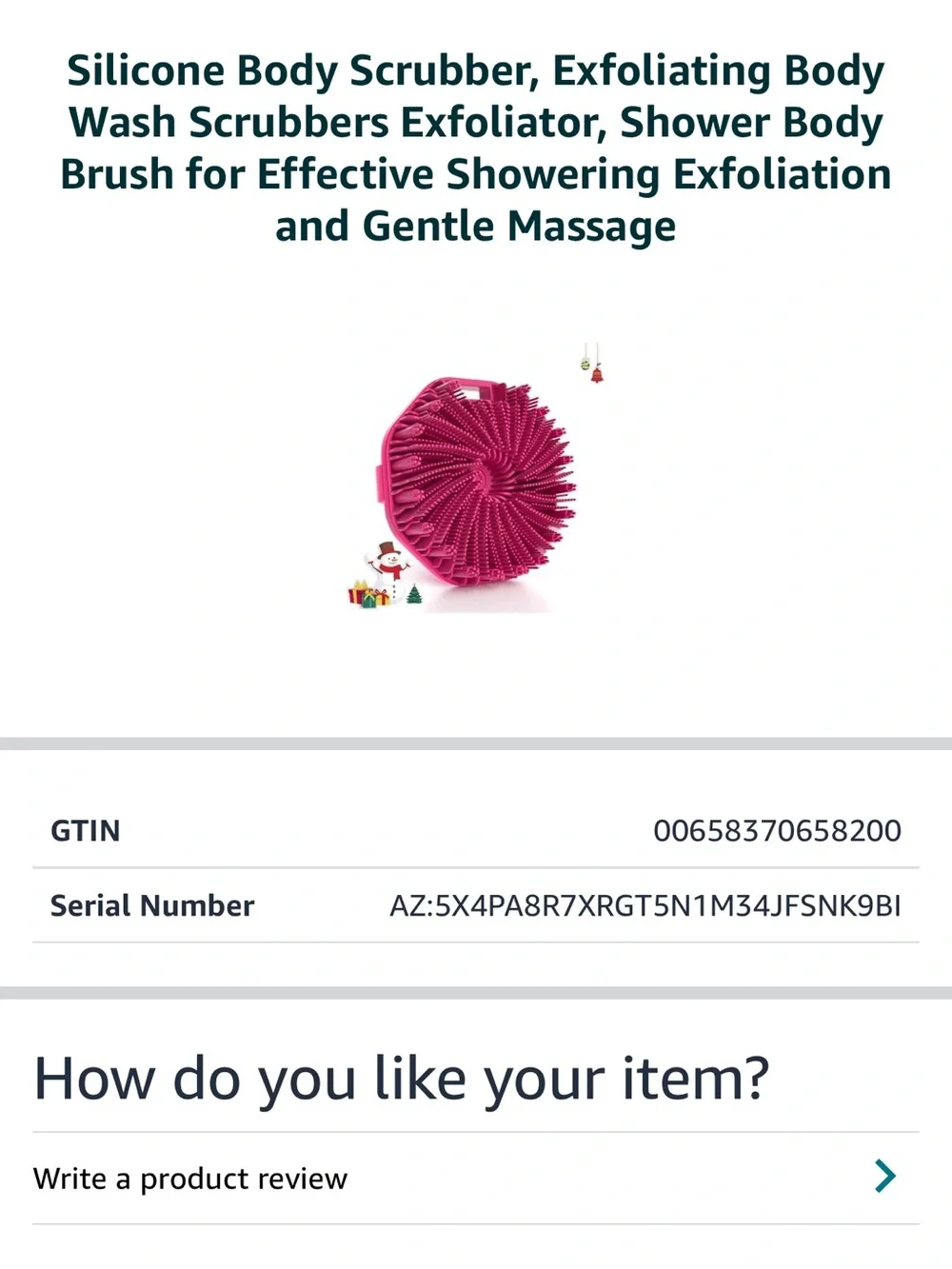 Silicone Body Scrubber - Red Exfoliating Brush